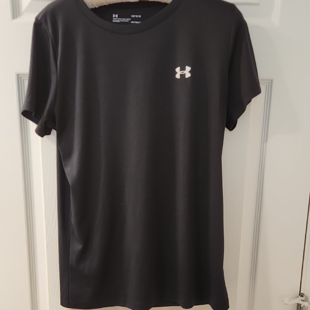 Women's Under Armour Black Fitted Polo T-Shirt Size L